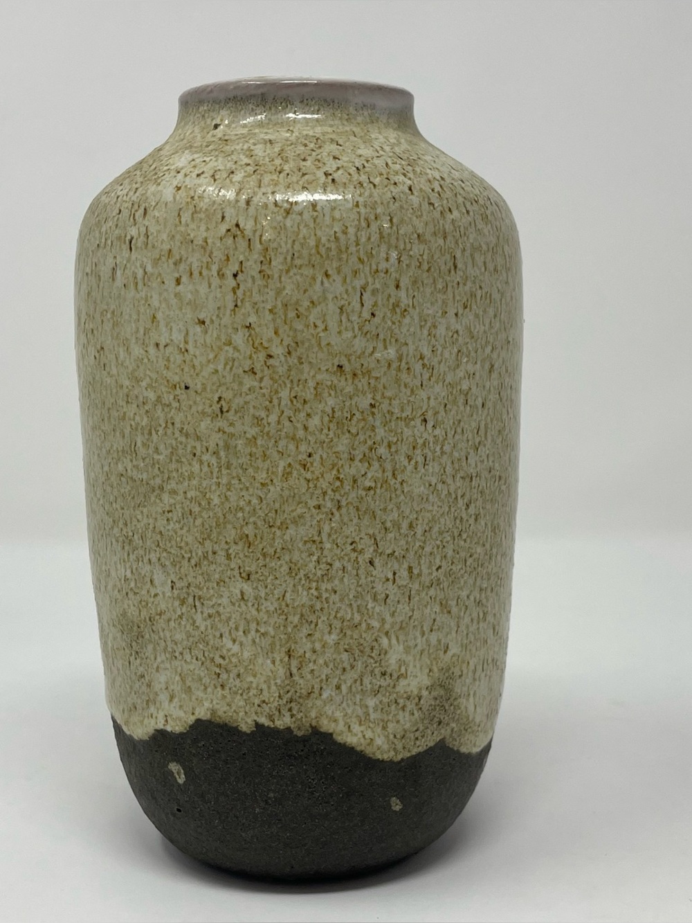 Harco MCM Vintage 'Fat Lava' Speckled Tan and Brown 6" Tall Vase